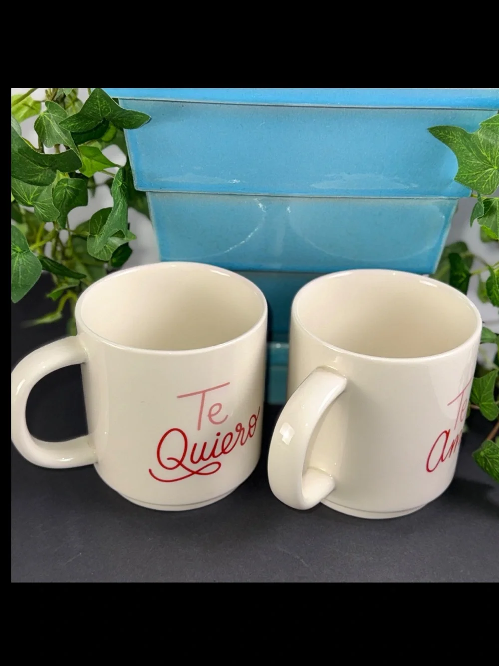 2 Opal House Mugs Te Quiero Te Amo Stoneware Coffee Tea Cup Target Love Pair